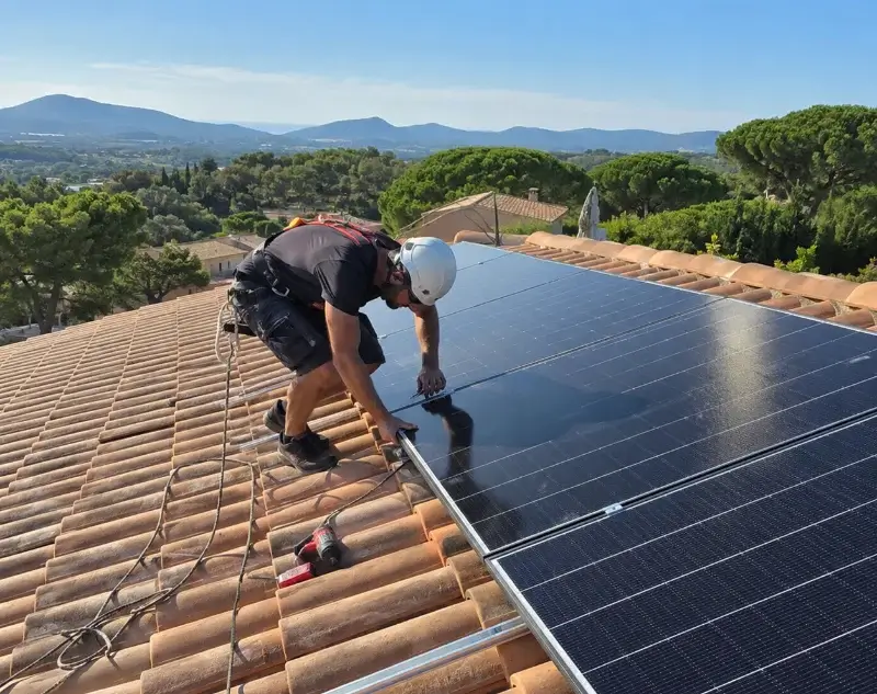 Installateur panneaux solaires Montblanc — pose photovoltaïque sur toiture
